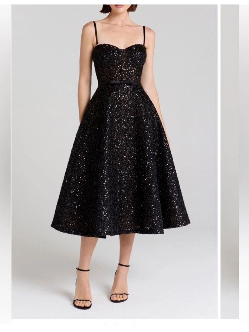 Nadine Merabi Marilyn Rhinestone Cocktail Dress Black